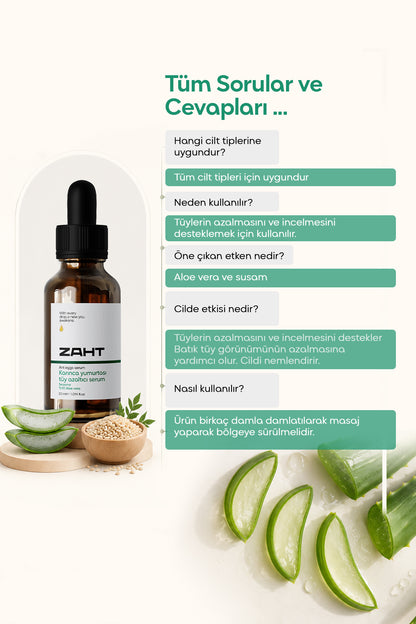 Karınca Yumurtası Yağı Tüy Azaltıcı Serum Aloevara ve Susam